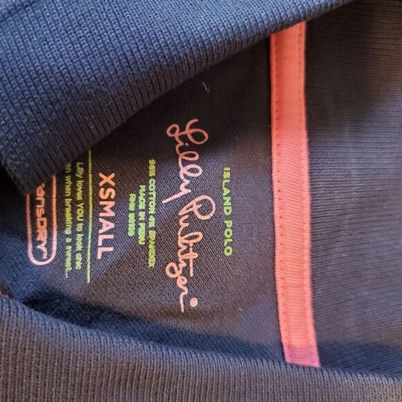 Lilly Pulitzer navy blue island polo sz XS - Picture 2 of 5